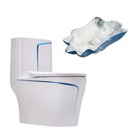 Ensemble WC et lavabo monobloc moderne couleur or avec réservoir et chasse d'eau Tornado – Sanitaire de salle de bain