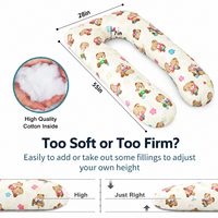Bantal Kehamilan untuk Tidur Bentuk U Katun Bermotif Bantal Ibu Hamil Penyangga Seluruh Tubuh Motif Beruang