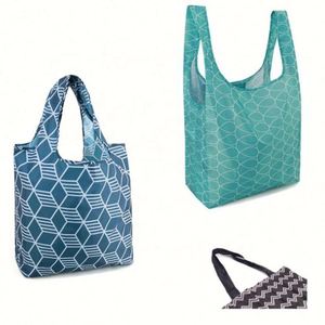 Eco-Friendly Lightweight Polyester Taffeta Waterproof Shopping <b>Tote</b> Bag Sturdy Foldable Grocery Bag for Food Packaging - Product Image 1