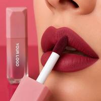 Brillant à lèvres avec logo personnalisé rouge à lèvres liquide minéral de haute qualité imperméable avec finition mate longue durée taille d'échantillon disponible