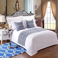Ensemble de linge de lit d'hôtel Queen Size 3 cm à rayures 300TC, drap et taie d'oreiller 100% coton, tissage satiné doux pour l'hôtellerie