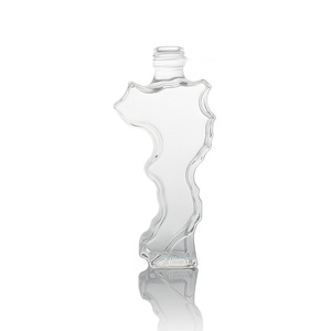Bouteilles en verre personnalisées à haute teneur en silex, nouveau design unique en verre transparent pour whisky vodka brandy rhum gin <span class=keywords><strong>tequila</strong></span> avec bouchon en liège - Product Image 3