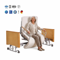Cama Eléctrica Giratoria para Cuidado de Ancianos, Cama de Enfermería Rotatoria de 6 Funciones con Barandillas Laterales, Fabricante OEM, Cuidado en el Hogar para Personas Postradas