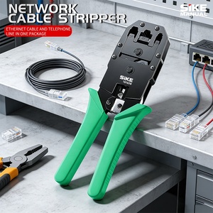 Pince à <span class=keywords><strong>sertir</strong></span> 8P/6P <span class=keywords><strong>RJ45</strong></span> RJ12 pour câbles réseau, outil manuel de type traversant - Product Image 1