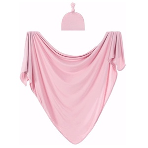 <span class=keywords><strong>Manta</strong></span> Envolvente Grande de Jersey para Bebé, Suave y Elástica, para Recién Nacidos, con Gorro, 100% Algodón Orgánico, para Todas las Estaciones - Product Image 5