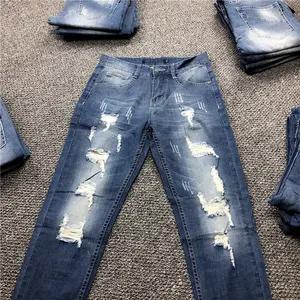 GZY stocklot jeans dei ragazzi danneggiato di modo jeans strappati foro funky street wear jeans per il commercio all'ingrosso