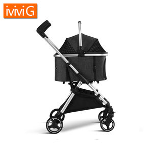 M301 lüks taşınabilir 4-Wheel alüminyum evcil hayvan taşıyıcı küçük boy katlanabilir köpek ve kedi seyahat arabası açık ve kapalı kullanım için - Product Image 4