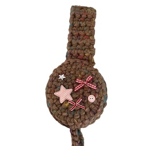 Orejeras de punto estilo forestal con decoración de estrella y lazo para mujer, orejeras cálidas de algodón para otoño e invierno, colores variados - Product Image 5