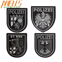 Patch PVC personnalisé en usine, 3D, motif Polizei allemand, unité spéciale Justiz, en tissu souple