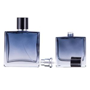 Flacon de parfum en verre cylindrique vide de 50 ml et 100 ml, design professionnel, forme plate avec bouchon à vis, emballé dans un carton - Product Image 4
