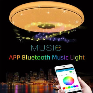 Plafonnier LED intelligent avec application Bluetooth, haut-parleur musical, lumière RGB à intensité variable, lampe de plafond pour la maison, chambre à coucher, salon, lumière d'ambiance - Product Image 5