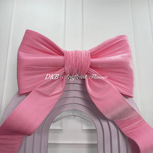 Lazo de terciopelo rosa gigante para decoración de fondo de pared, lazo de tela para bodas, venta al por mayor de fábrica - Product Image 4