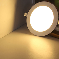 Plafonnier encastré LED SMD rond ultra-mince de 70 mm, tricolore, 6000K, en aluminium, conforme RoHS, fabriqué en Chine