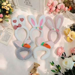 Diadema con Orejas de Conejo de Pascua para Niñas, Accesorios de Princesa para Niños, Orejas de Conejo, Lindas Flores de Fresa, Aro de Pelo de Felpa - Product Image 2