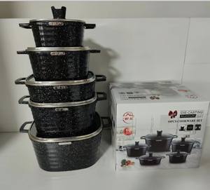 Ensemble de 10 casseroles en aluminium robustes 20/24/28/32 cm, casserole carrée 28 cm, casserole peu profonde, revêtement antiadhésif en marbre, grande capacité - Product Image 5