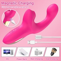 Potente Vibrador Dildo de 20 Modos, Estimulador de Clítoris con Succión al Vacío, Juguete Sexual para Mujeres con Movimiento de Dedos