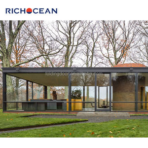 ศาลาในสวนแบบหรูหรามีมอเตอร์ทำจากอลูมิเนียมชีวภาพหลังคาแบบแบนกระจกสองชั้นกลางแจ้งบานเกล็ด - Product Image 2