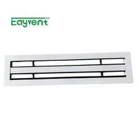 Diffuseur linéaire en aluminium extrudé étanche, grille de ventilation réglable à griffes, aérateurs de plafond pour systèmes CVC de bâtiment