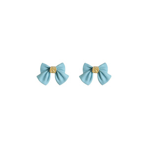 Boucles d'oreilles en alliage avec nœud bleu clair, nouvelle collection printemps, style japonais et coréen, doux et élégant, petits bijoux pour femme - Product Image 5