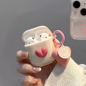 Étui pour écouteurs en silicone 3D Heart Love Cute pour AirPods Pro <span class=keywords><strong>2</strong></span> 3 <span class=keywords><strong>Air</strong></span> Pods Cover Case Creative Smile Ornament Keyring - Product Image 5