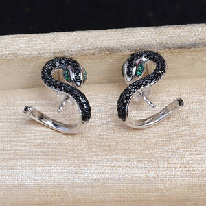 Accessoires DIY, pendentif serpent, support vide, 8-11 signes du zodiaque, serpent, argent S925, 5818, année du serpent, support vide pour boucles d'oreilles, fabrication de bijoux - Product Image 4