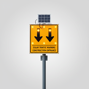 Señal de Entrada para Obras de Construcción de 60x60cm con Energía Solar para Advertencia de Tráfico - Product Image 2