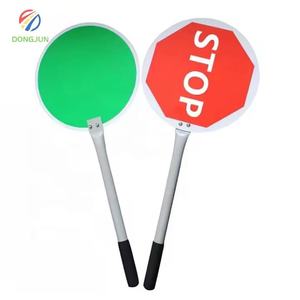 محمول باليد على الوجهين عاكس حارس عبور المشاة التحكم في حركة المرور مجداف محمول السلامة تحذير إيقاف/الذهاب إشارات المرور - Product Image 3