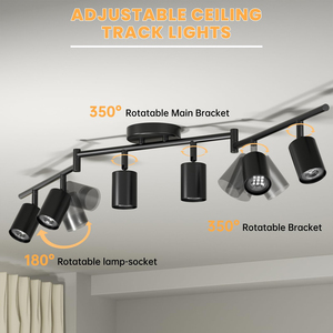 8 Way Track <b>Light</b> with Rotatable Heads,3 Color Temperature <b>Dimmable</b> Modern <b>Ceiling</b> <b>Light</b> Fixture for Kitchen Living Room Hallway - Product Image 3