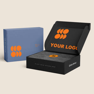 Custom Black Bio-Degradable Rigid <strong>Boxes</strong> for Clothing Shipping UV Coating Lamination Varnishing T-shirt Use - Product Image 3