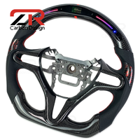 Volant sport en fibre de carbone avec affichage LED personnalisé pour Honda Civic 8ème, 9ème, 10ème et 11ème génération, intérieur de voiture sportif 2009-2018