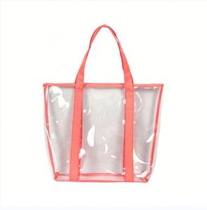 Sac fourre-tout en PVC transparent avec logo personnalisé, étanche, idéal pour la plage ou le shopping – Vente chaude - Product Image 4