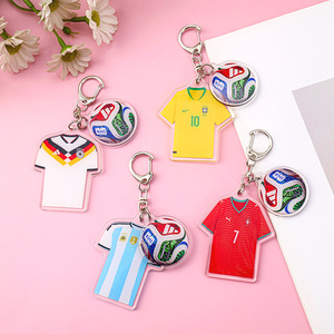 Porte-clés en acrylique pour maillot de football, design de dessin animé, cadeau promotionnel, souvenir sportif, pendentif cadeau - Product Image 1