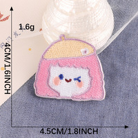 Patchs brodés sur ordinateur, badges tête de fille mignonne de dessin animé, autocollants en tissu pour accessoires vestimentaires, patchs brodés DIY