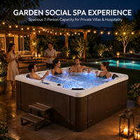 Baignoire de massage de luxe moderne en acrylique pour 7 personnes, spa extérieur à remous pour hôtel, populaire, vente en gros, personnalisable