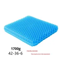 Coussin de siège en gel TPE portable respirant à double couche en nid d'abeille, épaisseur 6 cm, antidérapant, anti-acariens, amovible et lavable pour voiture