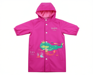 Impermeabile per bambini Ruons, colore rosa, con cappuccio, impermeabile, con motivo a sirena, per uso esterno - Product Image 1