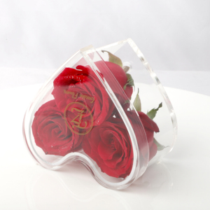 Nắp Hình Trái Tim Sang Trọng Giá Cạnh Tranh Thiết Kế Tùy Chỉnh Hộp Hoa Acrylic Trưng Bày Hoa Acrylic - Product Image 1