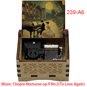 Chopin Nocturne Op. Nr. 9 <span class=keywords><strong>2</strong></span> Stück Aufzieh-Spieluhr mit 18 Noten 'To Love Again' Mechanisches Uhrwerk Besonderes Geschenk für Freunde Geburtstag - Product Image 2