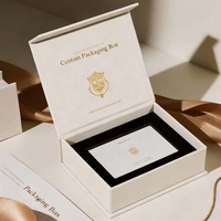 Boîte magnétique personnalisée et boîte en papier PR de luxe blanc ivoire haut de gamme et emballage de boîte cadeau sophistiqué