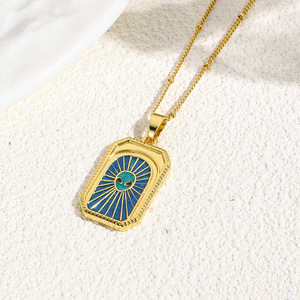 Collar con colgante de tarjeta de <span class=keywords><strong>Tarot</strong></span> fantasma de 18 quilates Chapado en cobre de lujo ligero, retención de Color, goteo de aceite, joyería de moda para mujer - Product Image 3