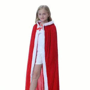 Kerstmantel Kinderen Roodkapje-kostuum Rode mantel Cosplay Prestatiekostuum Kerstmankostuum met capuchon Cape - Product Image 2