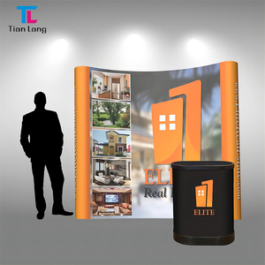 TianLang Impresión de sublimación de tinte de doble cara Tela de tensión portátil Pantalla de fondo Stand de feria comercial Banner plegable - Product Image 1