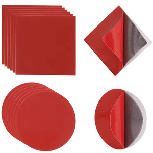 Ruban adhésif double face <span class=keywords><strong>rond</strong></span> en acrylique à forte adhérence, découpé sur mesure en usine, film rouge, résistant - Product Image 1