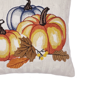 Fodera per Cuscino Quadrata Ricamata con Zucca Autunnale Personalizzata per il Ringraziamento - Product Image 4