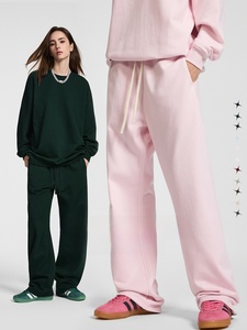 Nouveau pantalon de <span class=keywords><strong>sport</strong></span> décontracté ample pour homme, coupe droite, taille mi-haute, en molleton bouclette moyen 430g, style streetwear - Product Image 5