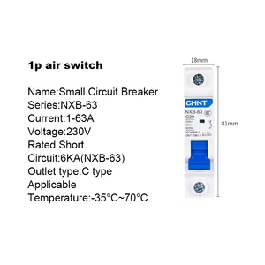 Disjoncteur MCB miniature sur rail DIN CHINT NXB-63 63A - Product Image 4