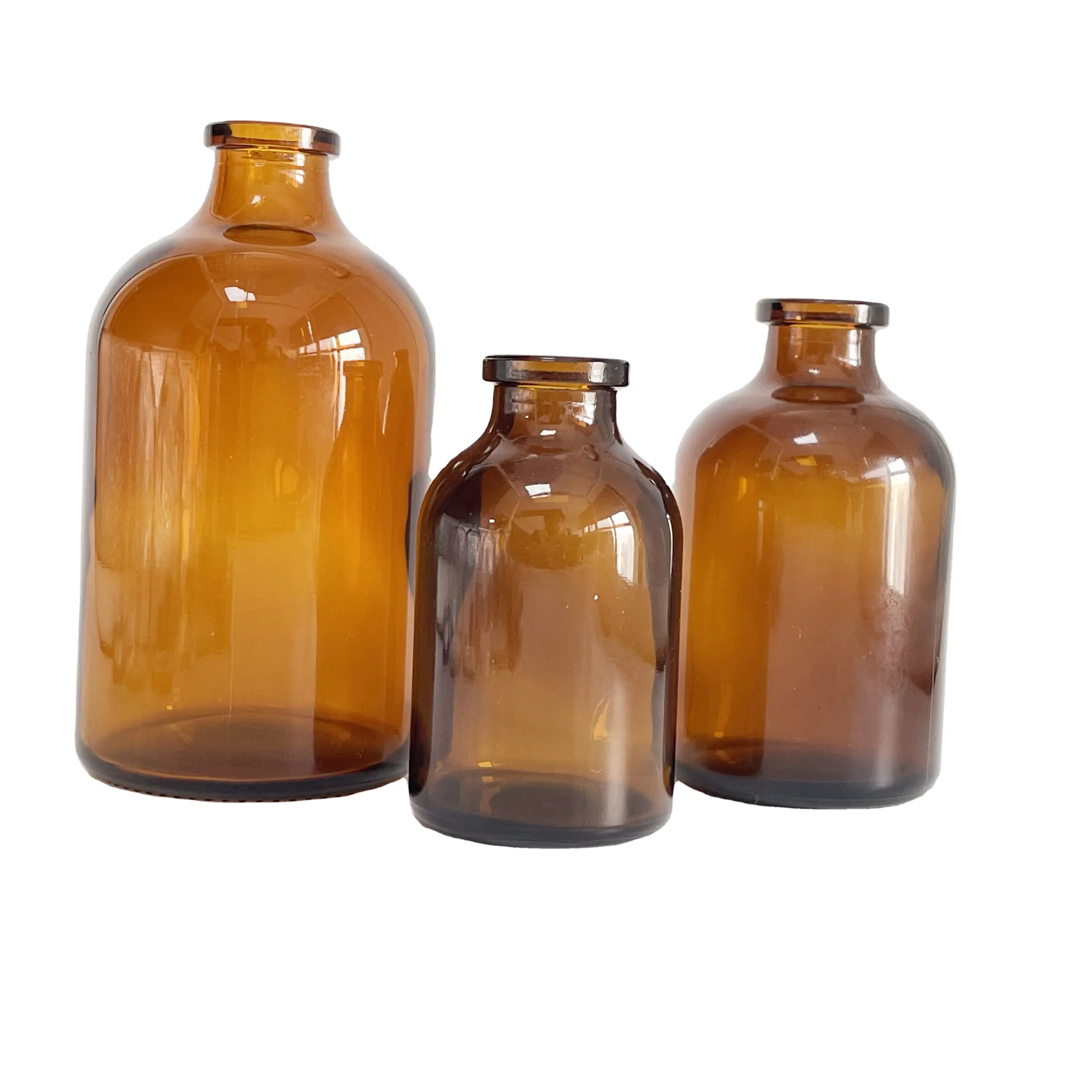 USP type I II injection pharmaceutical glass bottle 50 ml 100 ml amber clear moulded glass vial for pharma