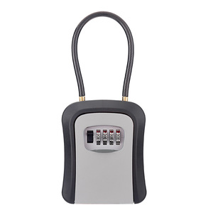 Combination Pad <b>Lock</b> <b>Key</b> Box All Plastic Steel Wire Rope Wall Mounted Hanging Dual Purpose Rectangular ABS Material - Product Image 2