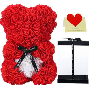 Ingrosso Orso Artificiale <span class=keywords><strong>con</strong></span> Cuore Orsacchiotto Roses 25cm Piccolo Orsacchiotto <span class=keywords><strong>Rosa</strong></span> Orso <span class=keywords><strong>con</strong></span> Scatola Regalo per San Valentino - Product Image 4