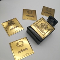 Autocollants personnalisés en étain, en aluminium, avec logo en relief doré, adhésif puissant, imperméable, pour flacons de parfum, lotion, rouge à lèvres